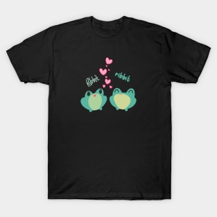 Frog Couple in Ribbit Love T-Shirt